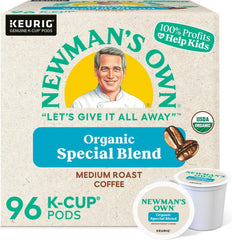 Newman's Own front box showing 96-count package for long-lasting supply