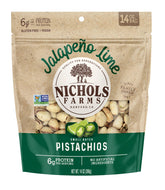 Nichols Farms front packaging showing 14oz resealable pouch and organic badge benefit freshness