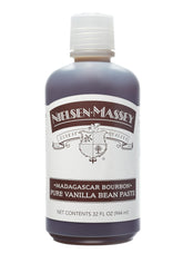 Nielsen-Massey bottle front label showing product and premium branding benefits