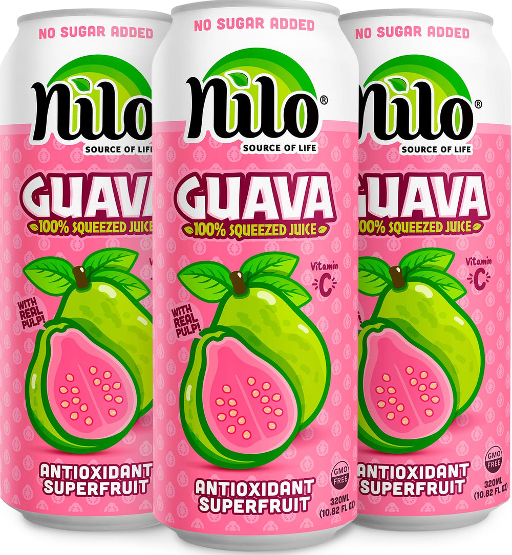 NILO front bottle view showing pink guava label and natural appeal
