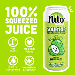NILO juice poured in glass, refreshing tropical flavor and color