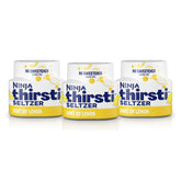 Ninja Thirsti front packaging showing three lemon seltzer pods and benefits