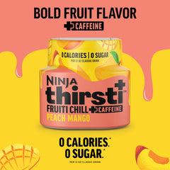Close-up of a single Ninja Thirsti peach mango pod highlighting concentrated flavor