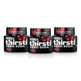 Ninja Thirsti front packaging showing three zero soda cola drops, convenient storage benefit
