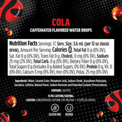 Glass of cola-style drink poured from Thirsti, refreshing zero-calorie enjoyment benefit