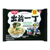 NISSIN front packaging showing product and convenient 12-pack benefit
