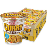 NISSIN cup noodle curry front packaging showing branding and quick-meal benefit