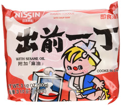 Nissin Demae packaging front view showing cup design and serving benefit