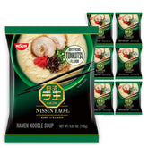 NISSIN RAOH front packaging showing premium Tonkotsu ramen benefits