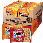 Nissin front packaging showing variety pack and benefit of convenient supply
