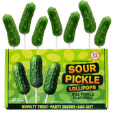 NLS Candy Co. box front packaging showing 12-count novelty pickles and clear branding