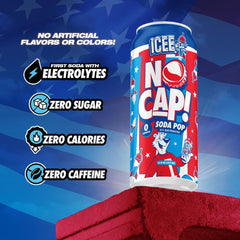 NO CAP! served over ice emphasizing cold refreshment and family enjoyment