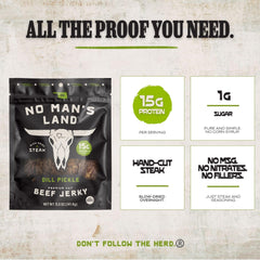 No Man's Land close-up of jerky texture with visible fibers and seasoning