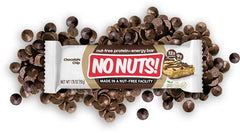 No Nuts! unwrapped bar on a plate showing chewiness and portable energy