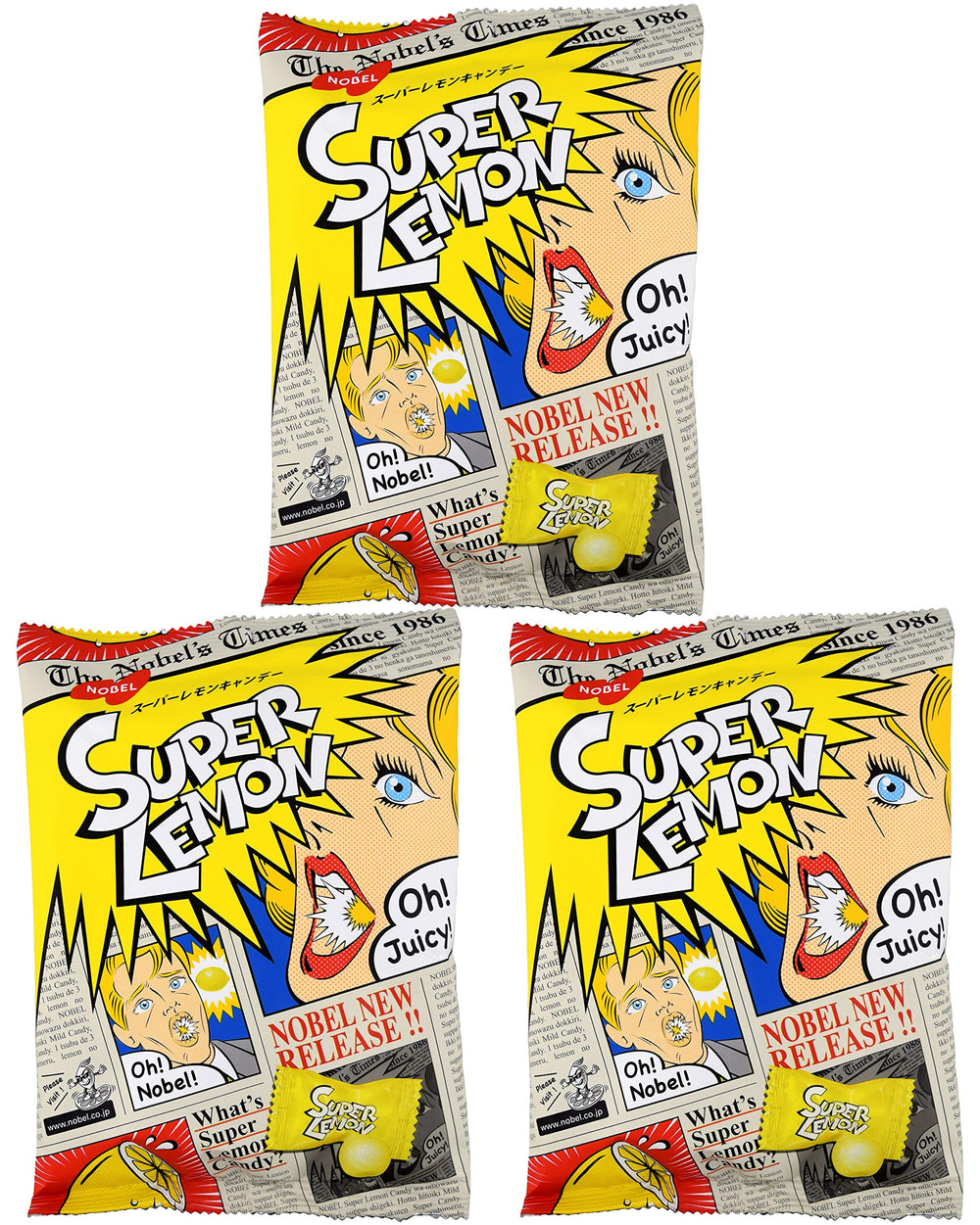 ノーベル front packaging showing 3.1oz pouch and pop-art design for travel