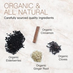 Noelle's Naturals simmering elderberry mixture in pot, illustrating straightforward preparation