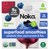 NOKA pouch front packaging showing blueberry beet benefit of organic convenience