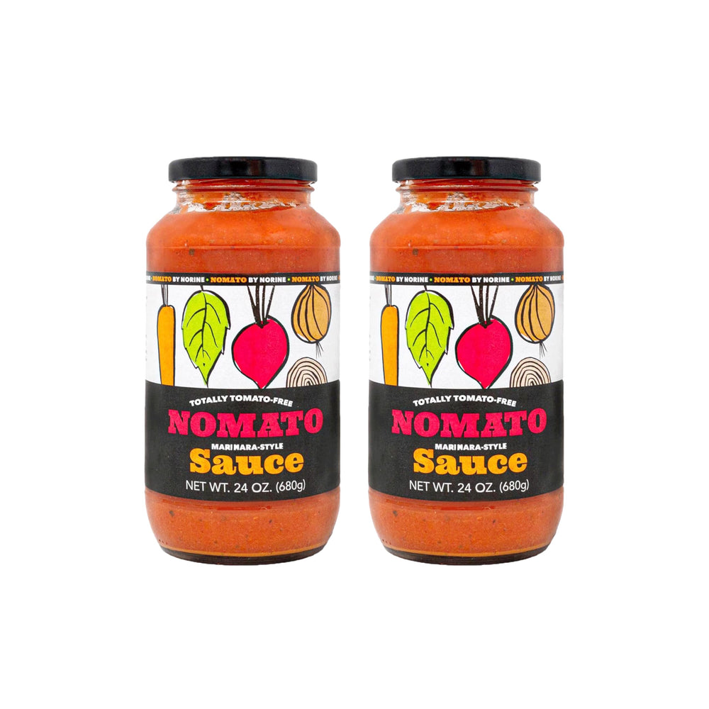 Nomato front label showing 24 oz bottle and clear product identity and benefits