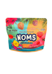 Noms close-up of gummy texture with lemon peel and li hing coating highlighting bold flavor
