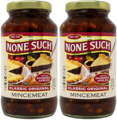 None Such front jar label showing product name and vintage look benefits convenience