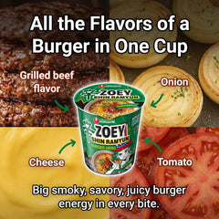 Nongshim Burger Hero vegetable flakes detail showing bok choy and mushroom for added texture