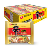 Nongshim Shin Gold front packaging showing premium cup and branding for quick meals