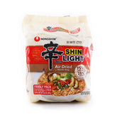 Nongshim Shin Light front package showing branding and serving suggestion, clear choice for fast meals