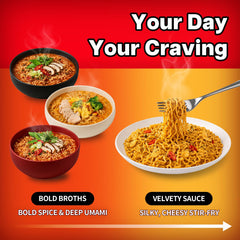 Nongshim Shin Gold bowl showing egg flakes and vegetables for comforting flavor
