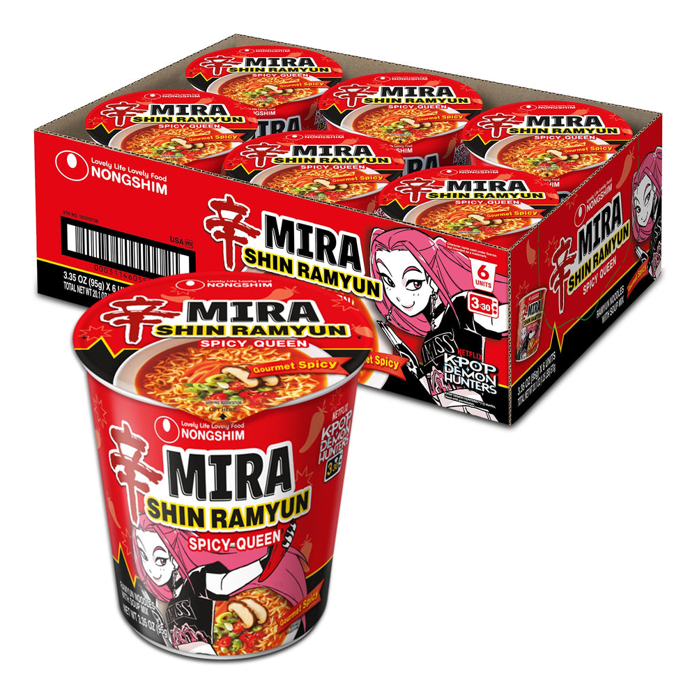 Nongshim Spicy Queen front cup showing packaging and bold flavor promise