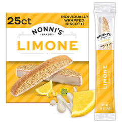 Nonni's front packaging showing 25-count box and lemon design, ideal for gifting