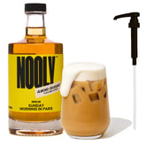 Nooly bottle front label showing Almond Croissant flavor and low sugar benefit