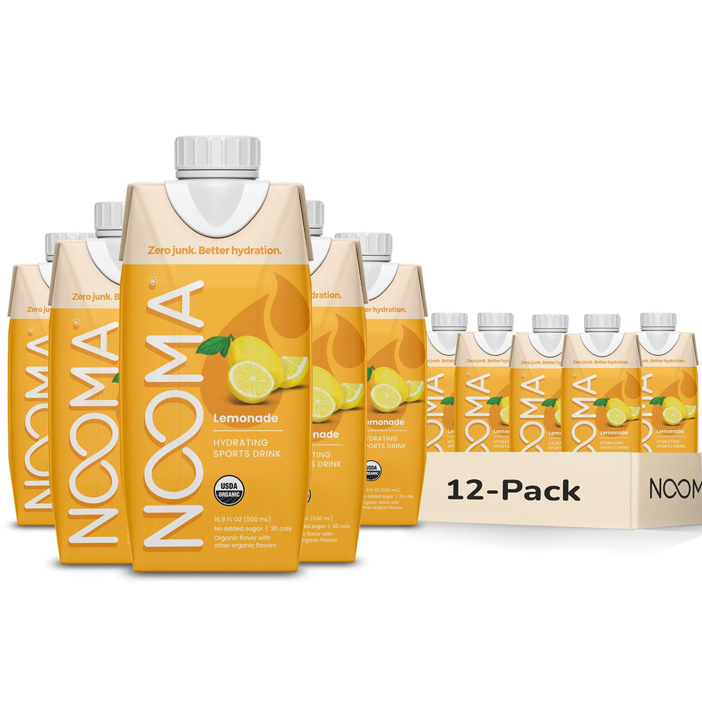 NOOMA front packaging lemonade flavor showing organic benefits