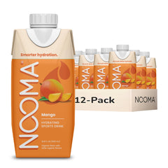 NOOMA mango front packaging showing organic label and hydration benefits