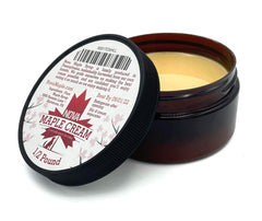Nova Maple Cream front label showing brand and jar, highlights purity