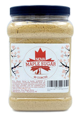 Nova Maple Syrup front packaging showing 3 pound maple sugar, clear label and branding benefits