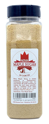 Nova Maple Sugar front packaging showing brand and 24 ounce bag benefit clarity