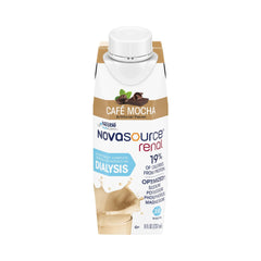 Novasource Renal mocha close-up of liquid texture illustrating palatable mocha taste