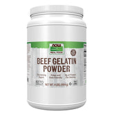 NOW Foods beef gelatin front packaging showing label and size benefits