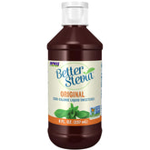 NOW Foods BetterStevia front label showing clear bottle and product name benefits