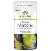 NOW Foods front packaging showing organic matcha and certifications