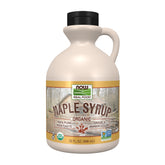 NOW Foods maple syrup front packaging showing label and size for clear product ID and trust