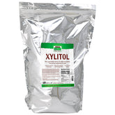 NOW Foods xylitol front packaging showing brand and 15-pound bag, convenient bulk supply