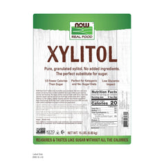 NOW Foods xylitol granular texture close-up illustrating fine crystals for easy dissolving
