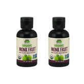 NOW Foods monk fruit liquid front packaging showing bottle and label benefits
