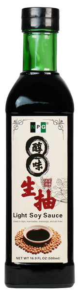 NPG front bottle view showing clear glass and label, highlights freshness