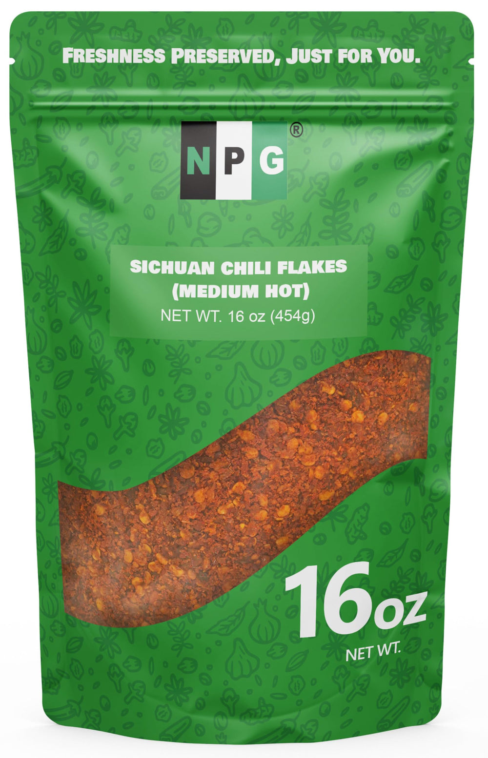NPG front packaging showing 16 oz bag and product branding for clear identification