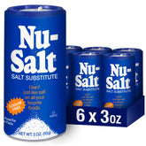 NU-SALT front shaker bottle showing label and convenient size for seasoning