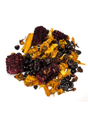 Nuestra NS Salud dried pineapple and spices detail showing flavor ingredients