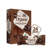 NuGo double dark front packaging showing 24-count convenience and organic label benefit