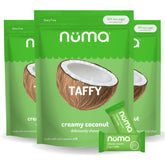 Numa front packaging bag showing product and benefit of low-sugar snack
